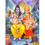 Lord Shiva and Parvati with Ganesha and Muruga